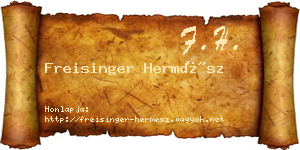 Freisinger Hermész névjegykártya